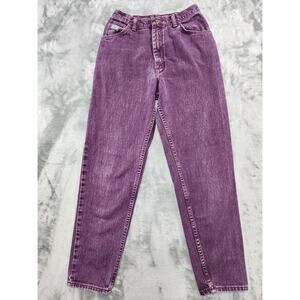 Vintage 80s Wrangler for Women High Rise Tapered Leg Denim Jeans 10 x 30 Purple